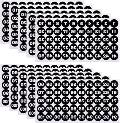 10 Vel Nummerstickers 5 Sets Van 1-100 Vinyl Stickers, Waterdichte Labels Voor Opslagdozen, Lockers En Organisatie, Zwart, 2.5cm