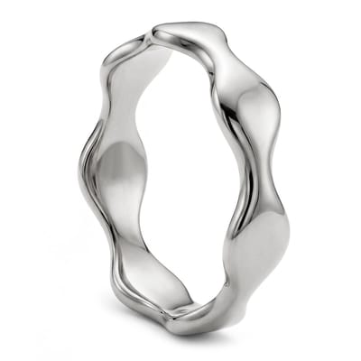 Molten | 6 mm zilverkleurige roestvrijstalen golvende ring