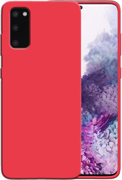Smartphonica Siliconen hoesje voor Samsung Galaxy S20 case met zachte binnenkant - Rood geschikt voor Samsung Galaxy S20