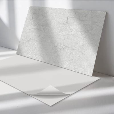 Wallfluent Vinyl Wandpaneel - Natuursteen textuur Wandpaneel PVC - 100 cm x 50 cm - Wit Vinyl Wandpaneel - Set van 1 - Rechthoekig Wandbekleding Vinyl - Texturen Wandpaneel - Zelfklevend Wandpaneel - Wandpaneel Keuken en Badkamer