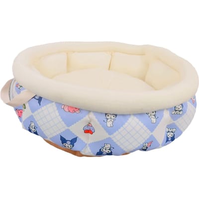 Nouveau Tapis de Litière pour Animaux de Compagnie Portable Imprimé Rond Litière Chien Litière Chat Automne Hiver Litière Coton Hiver diameter 50cm white