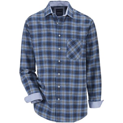 Babista herren Flanellen Overhemd - 39/40 - blauw - Plus Size