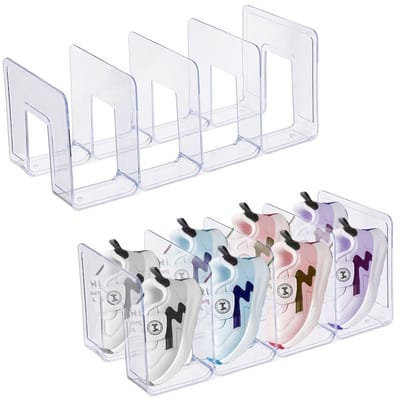 Dailygoods- Schoenenrek Klein - 2 Stuks - Helder Plastic - Schoenenhouder - Organizer - Ruimtebesparend - Afmetingen 32 x 14,5 x 12,9 cm - Opbergdoos