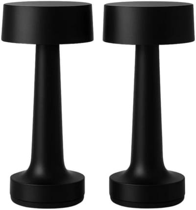 2 Stuks - Tafellamp Oplaadbaar – Nachtlamp Slaapkamer – Bureaulamp - Draadloos en dimbaar - 21 cm – Zwart