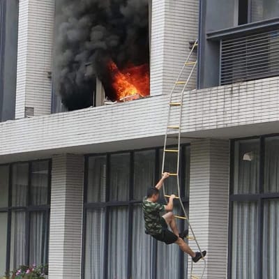 Touwladder Noodladder - Veiligheidsladder Evacuatie - Snelle Ontsnapping - Hoge Draagkracht - 3 tot 20 Meter - Wit