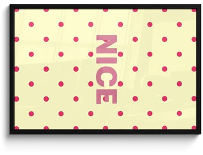 Poster in lijst - Fotolijst 90x60 cm - Posters - Nice - Stippen - Roze - Geel - Posterlijst zwart - Decoratie - Wanddecoratie woonkamer - Muurdecoratie slaapkamer