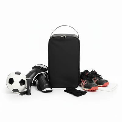 Voetbal schoenen opbergtas - 12 liter - 38 x 21 x 15 cm - zwart - sportschoenen opbergen