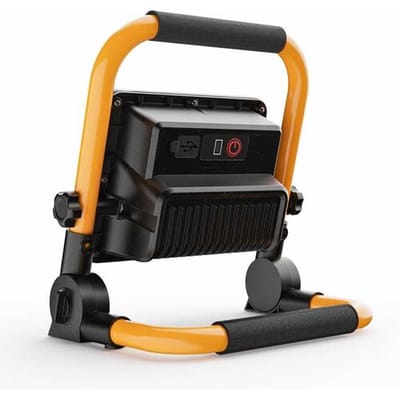 HOFTRONIC LED Bouwlamp op accu - Oplaadbaar - 6500K - 20W - 2000lm - Kantelbaar - Brandtijd: 4-6 uur aaneengesloten - 25.000 branduren - IP54 - 2 jaar
