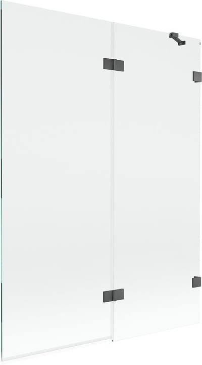 Mexen Lunar badwand 2-delig rechts 130 x 150 , transparant, geborsteld geweergrijs - 897-130-100-66-00-P