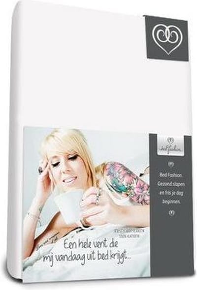 Bed-fashion jersey hoeslaken Wit - 80 x 210 cm - Wit