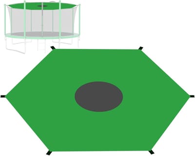 Trampoline Zonwering - Trampoline Afdekking - Buiten Spelen - Waterdicht UV-Bescherming - 12ft - Zwart