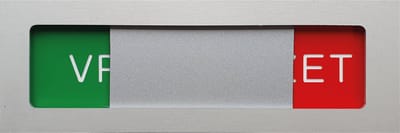 GM-247 30x8cm Schuifbordje aluminium mat groen/rood