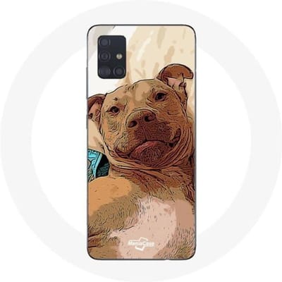 Samsung Galaxy A51 Hoesje American Pit Bull Terrier Bruin bruin