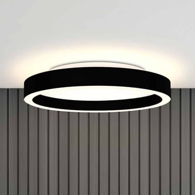 Zwarte plafondlamp Ringlux 4134ZW Ø30CM 2500 Lumen - Modern, kunststof/metaal, geschikt voor binnen - Steinhauer