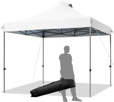 Partytent opvouwbaar - Paviljoen - 3 x 3m - Easy up - Waterdicht - met Zijwanden - Weerbestendig - Wit