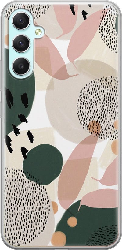 Leuke Telefoonhoesjes - Hoesje geschikt voor Samsung Galaxy A34 - Abstract print - Soft case - TPU - Print / Illustratie - Multi