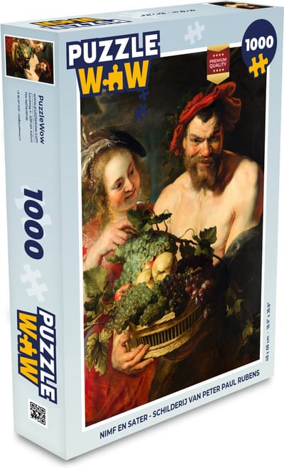 Puzzel Nimf en sater - Schilderij van Peter Paul Rubens - Legpuzzel - Puzzel 1000 stukjes volwassenen