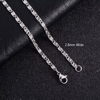 Aramat Jewels | Halskettingen | RVS Griekse Ketting Zilverkleur - Greek Pattern Unisex | 1.8mm / 60cm |60cm | | Staal | Volwassenen | Verkleurd niet