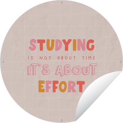Tuincirkel Quote - Studenten - Tijd - 60x60 cm - Ronde Tuinposter - Buiten
