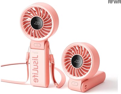 RFWR® Krachtige Draagbare Handventilator met LED-display - 3-in-1 Mini Ventilator voor Bureau, Hals en Hand