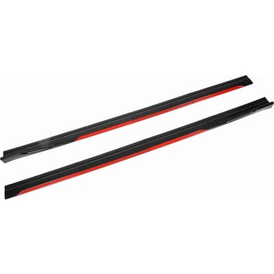 8PCS Auto Carrosserie Styling Zijskirt Glanzend Zwart Rode Sierlijst Splitters Diffuser Winglet Universeel voor black