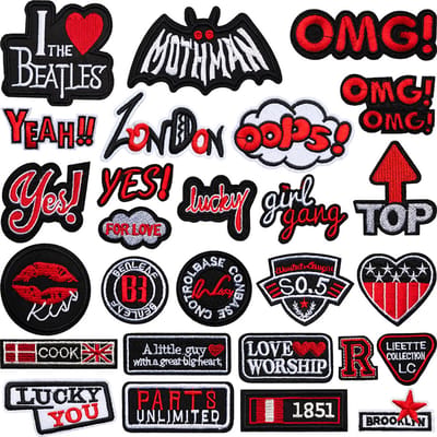 Daity 27-pack - Patches voor kleding - DIY kledingdecoratie patches - strijk embleem - grappige borduurapplicatie patches voor kleding, jeans, broeken, jassen, schoenen, rugzakken
