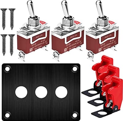 Tuimelschakelaar Metalen Paneel 15A 250VAC/20A 12VDC SPST 2 Positie AAN/UIT Schakelaar