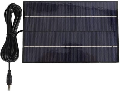Zonnepaneel - Batterij Oplader - Accu Onderhoud - Efficiënte Energie Oogst - 20 x 13 cm - Zwart