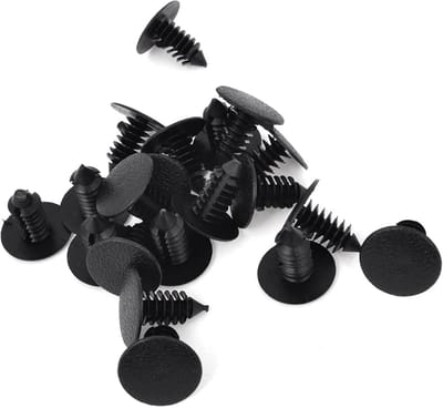 Kunststof Klinknagels - Bevestigingsclips Deur - Auto Bekleding Vastzetten - 8mm Gat Maat - 20 stuks - Zwart