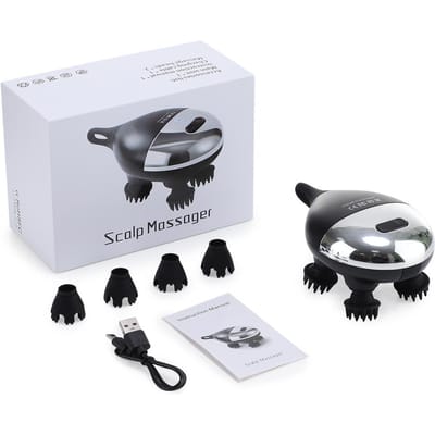 Masseur de tête électrique pour animal de compagnie chat, pétrissage des tissus profonds, appareil vibrant, massage du corps, épaule, jambe, bras, cou, cuir chevelu noir