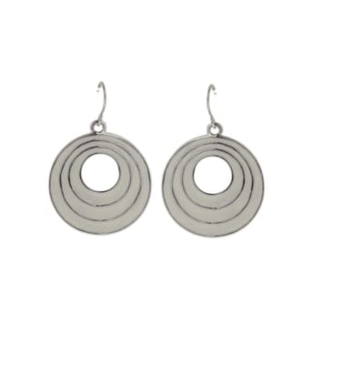 Behave - Oorbellen - Witte ronde oorhangers dames - Zomers design - 3.5 cm