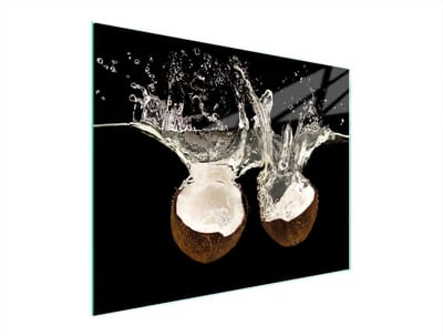TMK ArtDeko Serie - Glazen Snijplank - 52x40 cm - Kokos - Met Anti-slip Voetjes