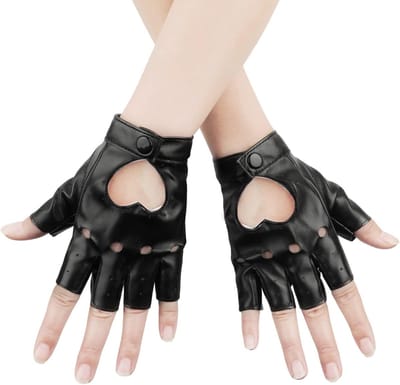 Halloween Vingerloze Leren Handschoenen voor Dames, Ademend en Comfortabel, Perfect voor Feestjes en Dansen (Zwart)