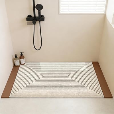 Antislip Badmat, Sneldrogend en Comfortabel, PVC Loofah met Afvoergaatjes, Ideaal voor Badkamers en Doucheruimtes (60 x 90 cm)