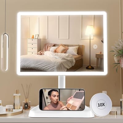 Oplaadbare Make-upspiegel met LED Verlichting en Vergrotingsfunctie