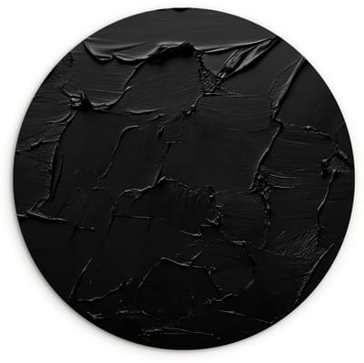 WallCircle® Wandcirkel 120x120 cm - Muurcirkel Zwart - Verf - Muurdecoratie woonkamer - Wanddecoratie slaapkamer - Kamer decoratie accessoires - Ronde schilderijen XXL