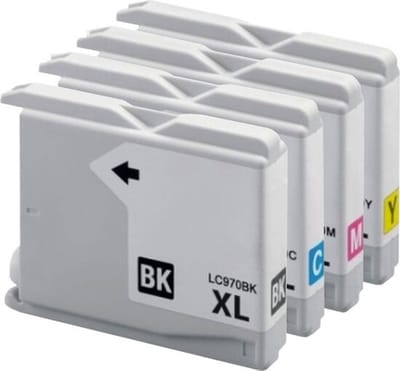 LC-970 XL Zwart + Alle Kleuren Set - Huismerk inktcartridge compatible met Brother DCP 130C \ DCP 330C \ DCP 350C \ DCP 357C \ DCP 540CN \ DCP 560CN \ DCP 750CW \ DCP 770CW \ MFC 240C \ MFC 3360C \ MFC 440CN \ MFC 465CN \ MFC 5460CN \ MFC 5860CN