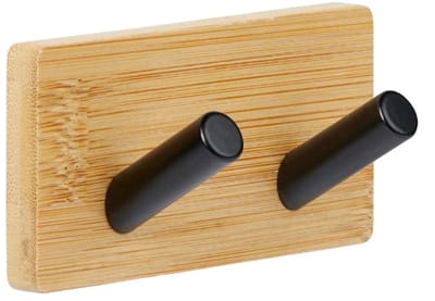 Bamboe dubbel handdoekhaakje zelfklevend Five® - Hout - Zelfklevend | Ophangen zonder boren