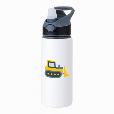 Hacebo® - Shovel waterfles met rietje zwart - Auto - Bouwmeester - Werken in de bouw - bouwer - bouwvakarbeider - klusjesman - water fles - 650ML