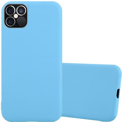 Cadorabo Hoesje geschikt voor Apple iPhone 12 / 12 PRO in CANDY BLAUW - Beschermhoes gemaakt van flexibel TPU silicone Case Cover