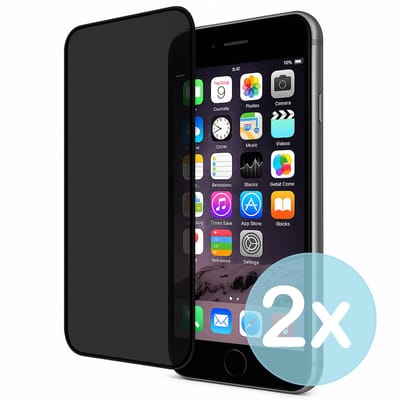 Privacy Screenprotector Geschikt voor iPhone 6 – Anti-Gluren – Krasbestendig Gehard Glas 9H – Volledige Dekking – 2-Pack – FuturiQ