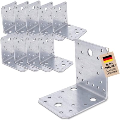 Hoekverbinders - Bouwhoek metaal - Houtverbinding maken - Thermisch verzinkt - 105x105x90 mm - Zilver