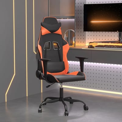 vidaXL - Massage - gamestoel - kunstleer - zwart - en - oranje