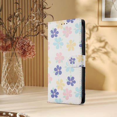 Bloemenpatroon Flip Case Voor Samsung Galaxy A57 A37 A17 A07 A56 A36 A26 A16 A06 A55 Portemonnee Leer Telefoonhoesjes Stand Boek Cover Galaxy A55 5G