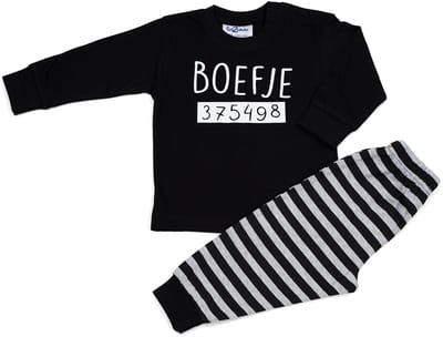 Fun2Wear - Pyjama Boefje - Zwart - Maat 74 -