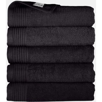 The One Towelling Handdoek - 50x100 cm - 5 stuks - Hotelkwaliteit - 450 g/m² - 100% Gekamd katoen - Zwart