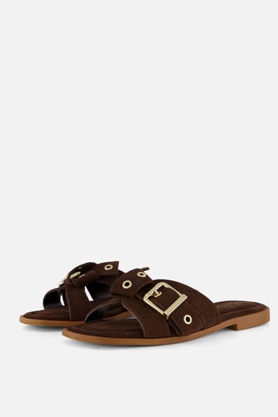 Linea Zeta Linea Zeta Slippers bruin Suède