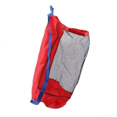 Grand Sac Filet | Rangement Bandoulière pour Jouets de Sable & Pelles rouge