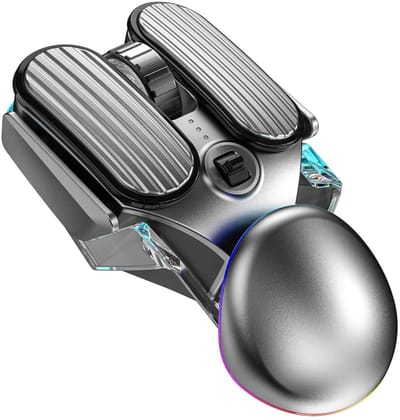 ElementKey CyberWing Draadloze Gaming Muis – Bluetooth 5.0 & 2.4GHz – 1000Hz Polling Rate – 4800 DPI – RGB – Type-C Oplaadbaar – Stil – Zilver
