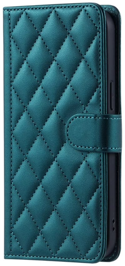 Hoesje geschikt voor iPhone 16e - Bookcase - Pasjeshouder - Koord - Kunstleer - Groen